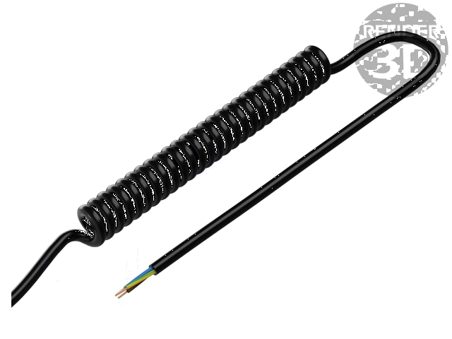 Leiding: spiraalvormig; 3G0,75mm2; niet-afgeschermd; PUR; zwart Leiding: spiraalvormig; 3G0,75mm2; niet-afgeschermd; PUR; zwart